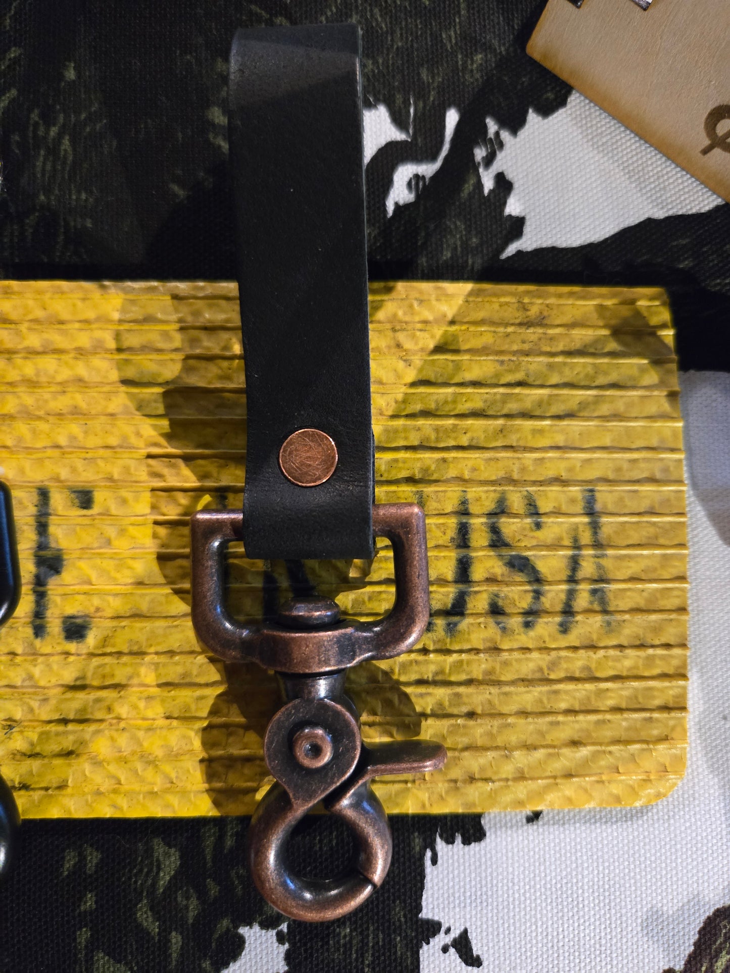 Buffalo Leather Key Chain with Heavy Duty Lobster Clasp