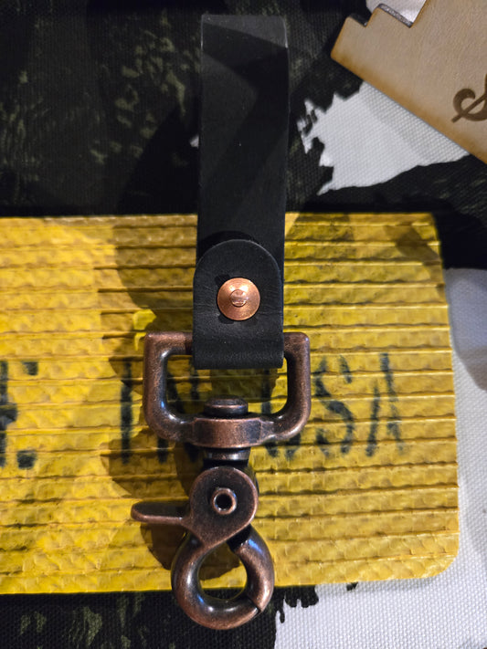 Buffalo Leather Key Chain with Heavy Duty Lobster Clasp