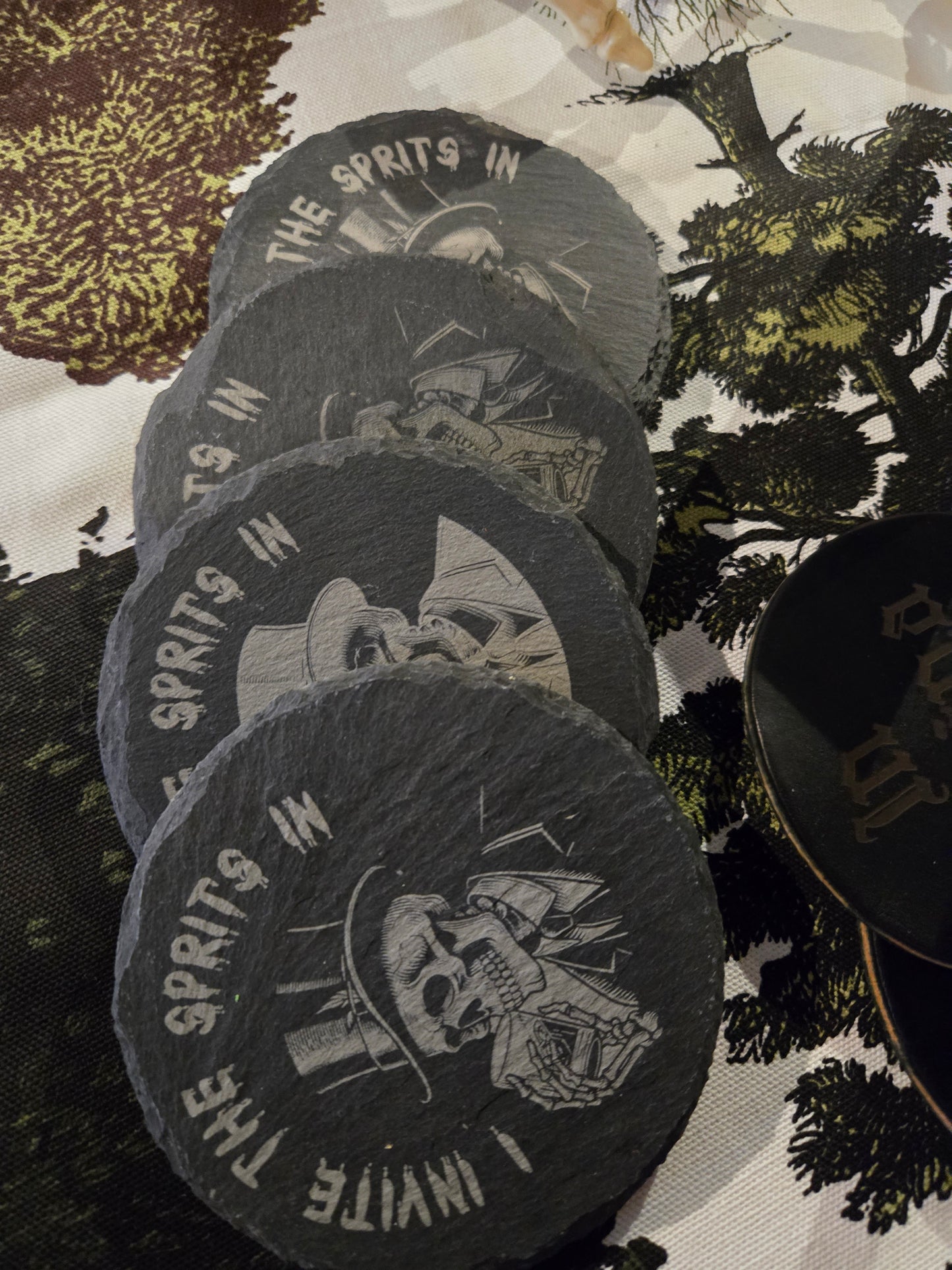 Slate Coaster - I invite the spirits in