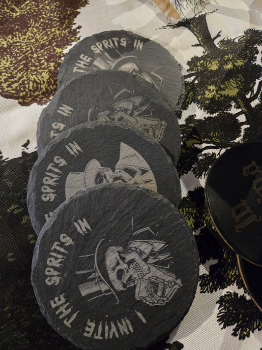 Slate Coaster - I invite the spirits in