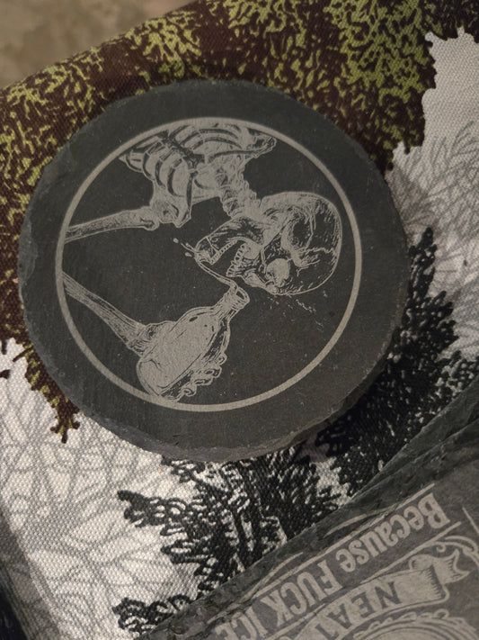 Slate Coaster - Skeleton Swig