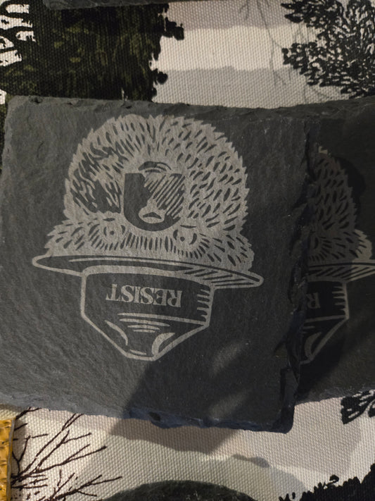 Slate Coaster - Resist