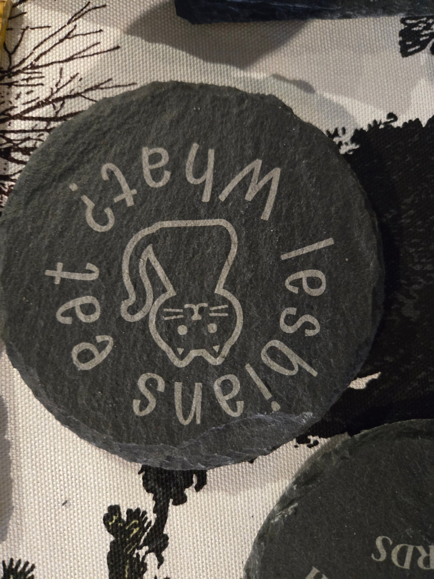 Slate Coaster - Lesbians Eat What
